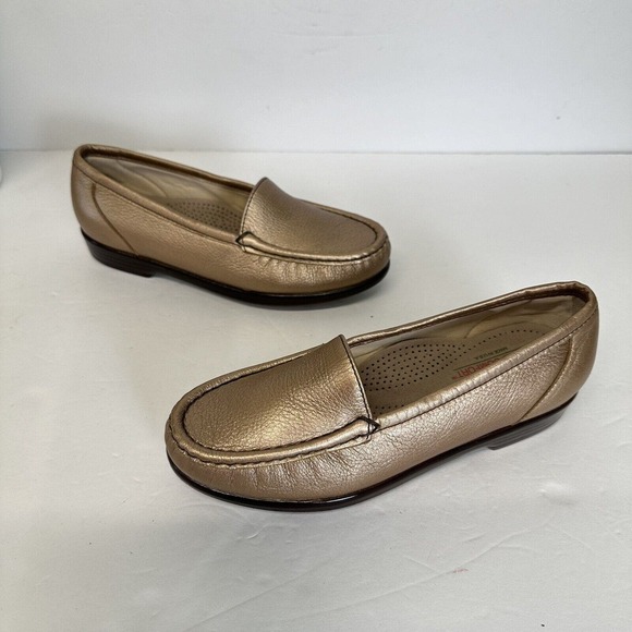Tripad Sas Comfort Foot Bed Copper Metallic Loafers 5 Women’s Casual Made In USA - Picture 2 of 8